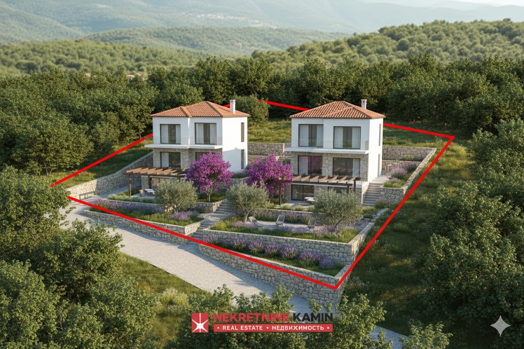 Urbanised Plot of 1352 m² Divided into Two Parcels, Radanovići, Kotor